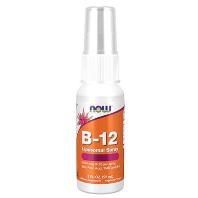 Now Foods, Liposomal B12 Spray, Depot, Vegano, 59ml, Testado en Laboratorio, Vegetariano, Sin Gluten, No GMO
