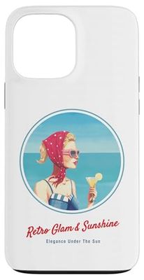 Fille rétro sur la Plage – Ambiance Estivale des années 50 Coque pour iPhone 13 Pro Max