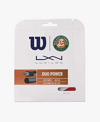 Luxilon Duo Power Roland Garros, WR830190116 Corda per Racchette da Tennis, Combinazione di ALU Power RG e NXT Power, Rosso/Naturale