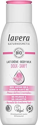 lavera Milk Cream Doux - naturkosmetika - vegan - ekologisk vild ros och ekologiskt sheasmör - certifierad - 200 ml