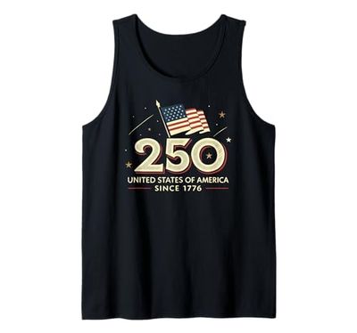 Patriotic 1776-2026 Bandiera americana invecchiata USA Canotta