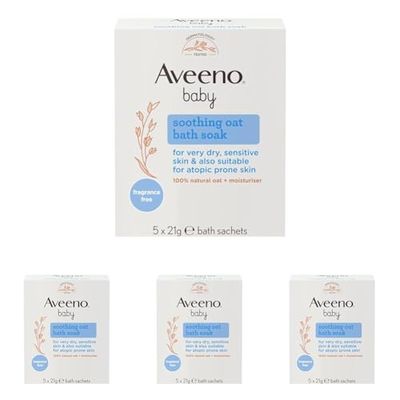 Aveeno Baby Soothing Oat Bath Sachets, 21 g (Pack of 20)