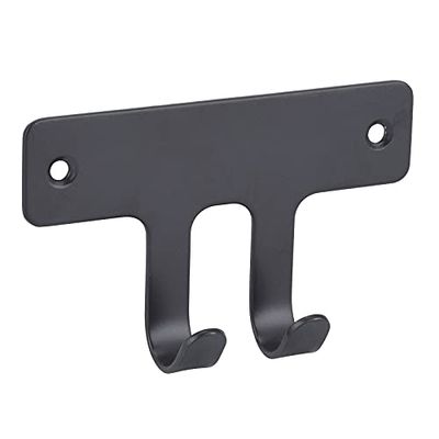 SOSmart24 Puro Black - Toallero (2 compartimentos, color negro mate, Nordic MINIMALISM)