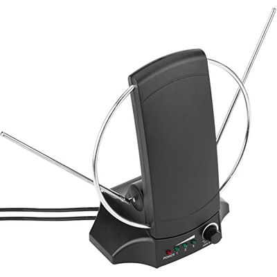 BeMatik - Inomhusantenn för TV DTT UHF VHF DVBS av 36dB-justerbar panel