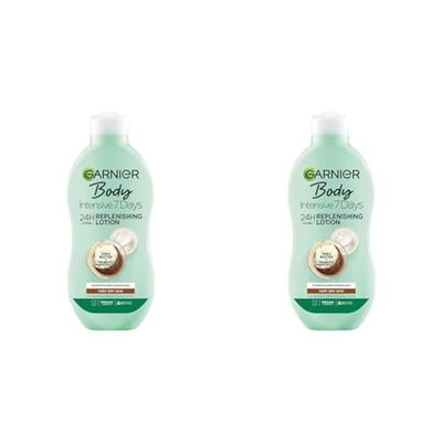 Garnier Intensive 7 Days Shea Butter Body Lotion Dry Skin, with glycerin - 400 ml (Pack of 2)