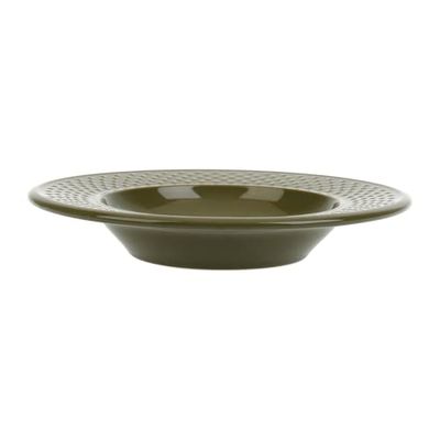 Assiette creuse Faïence Gamme GRAIN DE RIZ Ø 22.5 cm Coloris Kaki Décor Grain de riz