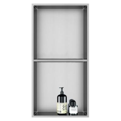 Niche de Douche en Acier Inoxydable, étagère de Salle de Bain encastrée. 60 x 30 x 90 cm Couleur Nickel brossé