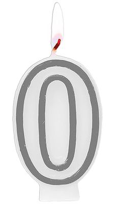 Folat 24160 Taartkaars Simply Chique Silver cijfer/cijfer 0-9 cm verjaardagskaarsen voor verjaardag, verjaardagsdecoratie, voor kinderfeesten, bruiloften, bedrijfsfeesten, jubilea, zilver, 9 cm