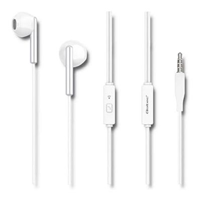 Qoltec In-ear hoofdtelefoon met microfoon, wit