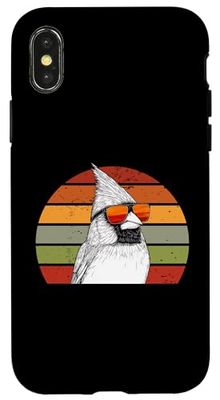 Vintage Northern Cardinal Bird Sunglasses Retro Birdwatching Case for iPhone X/XS