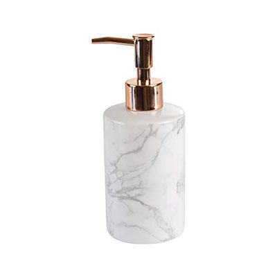 douceur d'intérieur, Dispenser Sapone (Diametro 7 x 18 cm) Marmo, Ceramica Stampata