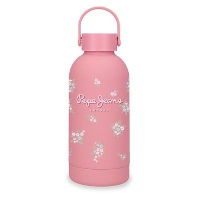 Pepe Jeans Abbey Botella de Acero Inoxidable Rosa 6,5x18,5x6,5 cms Acero Inoxidable by Joumma Bags