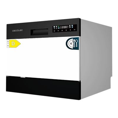Cecotec Lave-vaisselle Compact Libre Installation 6 couverts Bolero Aguazero 2300. 8 programmes, Classe D, Panneau tactile couleur, Machine Care, Départ différé, Fonction prélavage, Dry+, Germ Shield