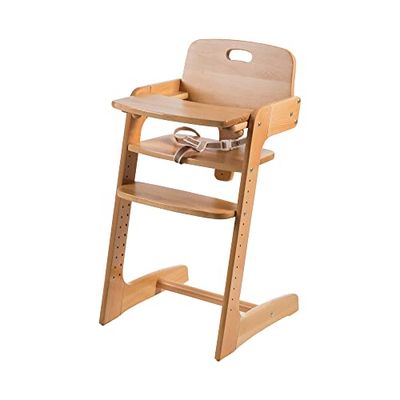 Roba Kid Up Trapstoel, kinderstoel van massief hout, natuurlijk, meegroeiende kinderstoel voor baby's en kinderen