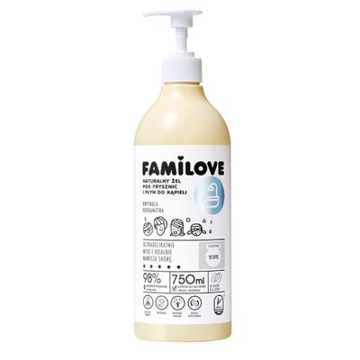 YOPE Gel de Ducha FAMILOVE | Para toda la familia adultos y niños | Mantequilla de murumuru | Aceites de almendras y oliva | 98% Ingredientes naturales | Fórmula vegana | Bergamota floreciente | 750ml
