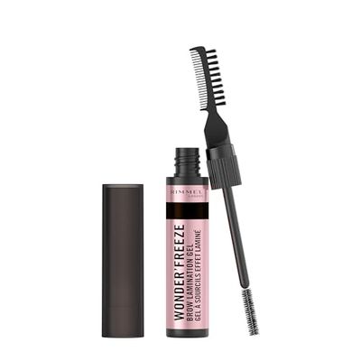 Rimmel Wonder'Freeze Brow Gel de plastification pour sourcils 003 Marron moyen Ensemble de sourcils sculptés Tenue toute la journée, sans écailles, naturellement moelleux, double peigne et brosse,