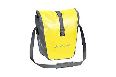 VAUDE Aqua Front Tapetes dianteiros para bicicleta, conjunto de 2 sacos adaptáveis ao carregamento e impermeáveis, amarelo (Canary), 28 L (2 x 14 l)