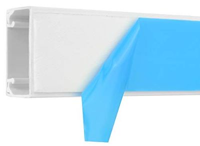RS PRO Mini canalina autoadesiva bianca, 25 mm x 16 mm, lunghezza 2 m, plastica, parete laterale chiusa, confezione da 10 pezzi