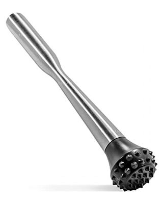 Lumian Luxury Bar Tools L0337 Efesto Muddler Professional, Stainless Steel, Silver, 25 cm