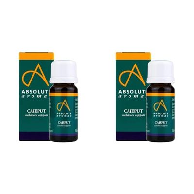 Absolute Aromas Cajeput Essential Oil Pure, Natural, Undiluted, Vegan and Cruelty-Free, for use in Diffusers and Aromatherapy Blends, 10 Millilitre (Pack of 2)