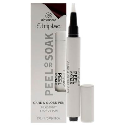 alessandro Striplac Peel Or Soak Care & Gloss Finish - Matita per la cura e la brillantezza in viaggio e in viaggio, 2,8 ml