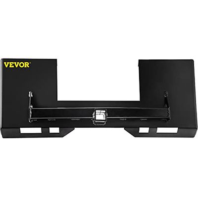 VEVOR Placa de montaje para dirección compacta, 0,64 cm de grosor, placa de montaje universal de fijación rápida, adaptador de cargador de acero, fácil de soldar con atornillar, accesorios, negro