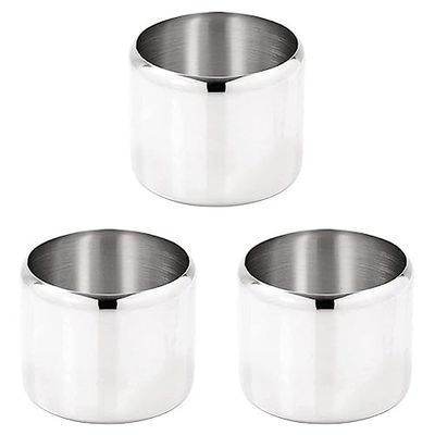 Olympia J729 Concorde Sugar Bowl Stainless Steel 10oz 285ml Kitchen Dish Restaurant, Silver (Pack of 3)
