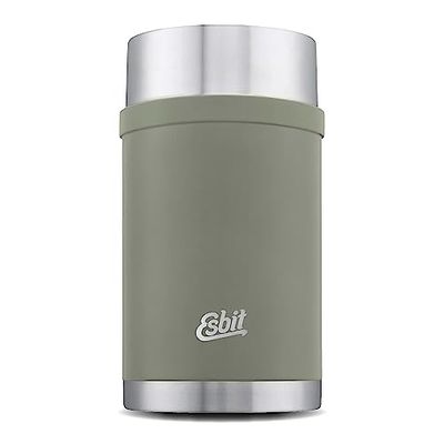 Esbit Récipient isotherme Sculptor pour aliments - Récipient de maintien au chaud 1000 ml en Stone Grey - en acier inoxydable pour aliments chauds et froids