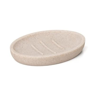 TATAY Porte-Savon de Salle de Bain Bora, Polyrésine, sans BPA, Couleur Beige. Mesures 13 x 9 x 1,9 cm
