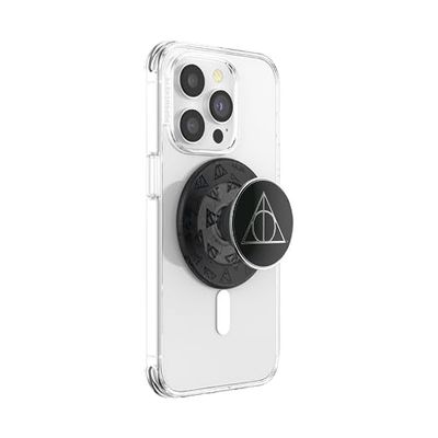 PopSockets: PopGrip Round per Magsafe - Anello Adattatore per MagSafe Incluso - Supporto e Impugnatura per Telefoni Cellulari e Custodia con un Top Intercambiabile - Enamel Deathly Hallows