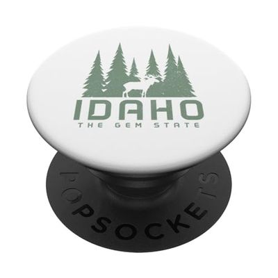 Idaho The Gem State Moose Nature Lover Verde PopSockets PopGrip Adhesivo
