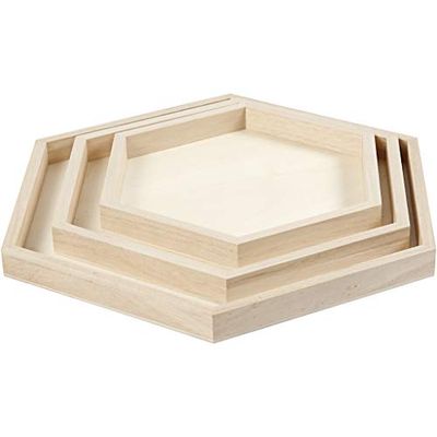 Creativ Vassoi, D 21+26+31 cm, 3 pz/1 Set, Legno, Altro, Taglia unica