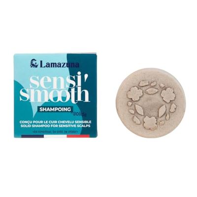 LAMAZUNA - Shampoing solide - Cuir chevelu sensible - Poudre de pivoine - Mousse généreuse - Zéro Déchet - Végane - Fabriqué en France - idéal pour le voyage - 70g