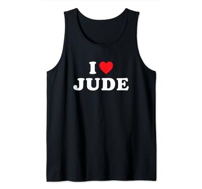 Jude - Regalo de primer nombre, I Love Jude Heart Jude Camiseta sin Mangas