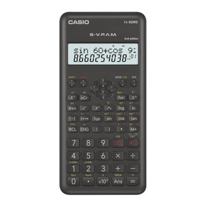 Casio FX-82MS-2 Miniräknare, Grå, 16.1 x 7.7 x 1.4 cm