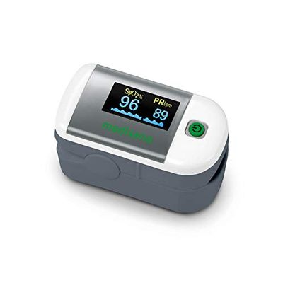 medisana PM 100, pulsoximeter, meting van de zuurstofverzadiging in het bloed, vingerpulsoximeter met OLED-display en one-touchbediening