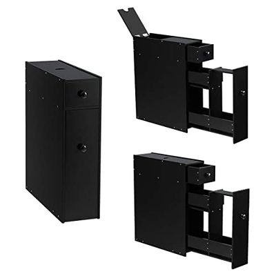 COSTWAY Armadietto, Nero, 16 x 48 x 58 cm