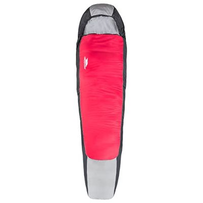 TRESPASS Micron Dormir ultraleve de 1/2 estações com saco de compressão para festivais, ao ar livre, viagens, unissexo, vermelho, 220 x 80 x 50 cm