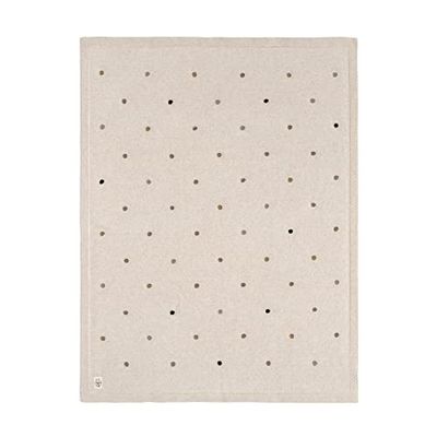 LÄSSIG Couverture en tricot pour bébé 100% coton biologique GOTS/Knitted Blanket Dots Nature