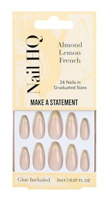 Nail HQ Almond Lemon French Nails (24 Pieces)