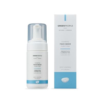 Green People - Lavaggio schiumoso per il viso, naturale e biologico, anti-brufoli per pelli miste e grasse - senza SLS e alcool - cruelty free e vegano, 100ml