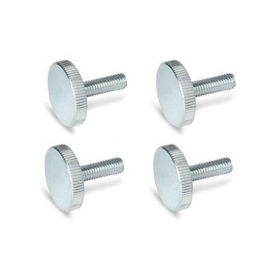 Ganter Normelemente Tornillos moleteados planos | tornillos moleteados (forma baja) | DIN 653-M6-12-ZB | 4 unidades | acero galvanizado | Rosca: M6 x 12