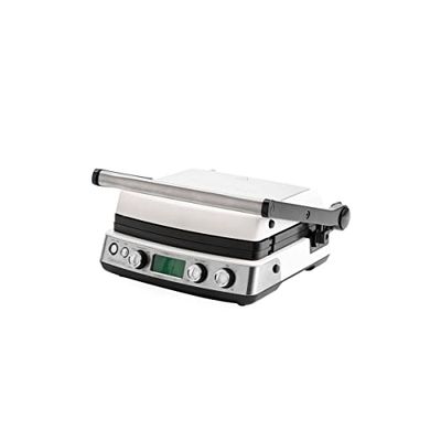 GreenPan Elite 6-in-1 Multi-Function Contact Grill & Griddle, PFAS-Free Healthy Ceramic Non-Stick, Dishwasher Safe Grill Plates, Adjustable Temp, Compact, Closed Press/Open Flat Surface, Cloud Cream