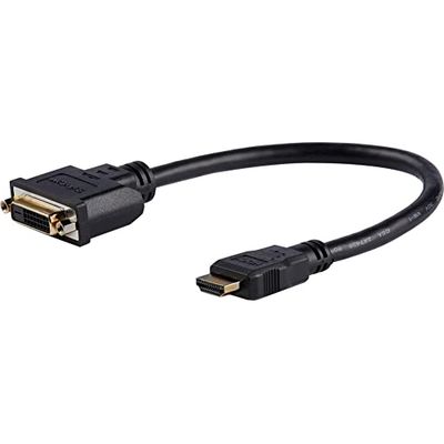StarTech.com Adapter voor HDMI mannelijk naar DVI vrouwelijk - 20 cm - 1080p DVI-D geslachtswisselaarkabel (HDDVIMF8IN)