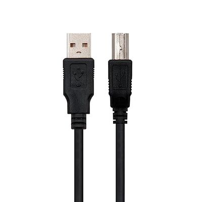 Ewent USB 2.0-printerkabel, zwart, 1 meter, type A-stekker naar type B-connector, 2 x AWG 30 koper