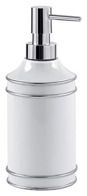 Gedy Olimpia Dosatore di sapone, resina, bianco/argento, 7.5 x 7.5 x 19.6