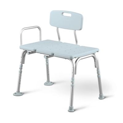 Medline Tub Transfer Bench with Microban Protection, for Use as A Shower Bench or Bath Seat, Light Blue