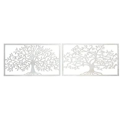 Dkd Home Decor wanddecoratie metalen boom (2 stuks) (84,5 x 1 x 49 cm)