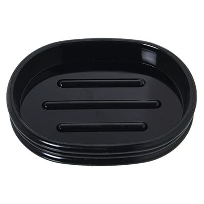 DRW Jabonera de baño acrilica en Negro 2x12x9 cm
