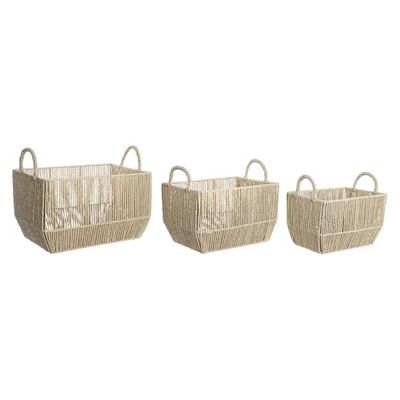 CESTA SET 3 FIBRA METAL 40X29,5X26 NATURAL